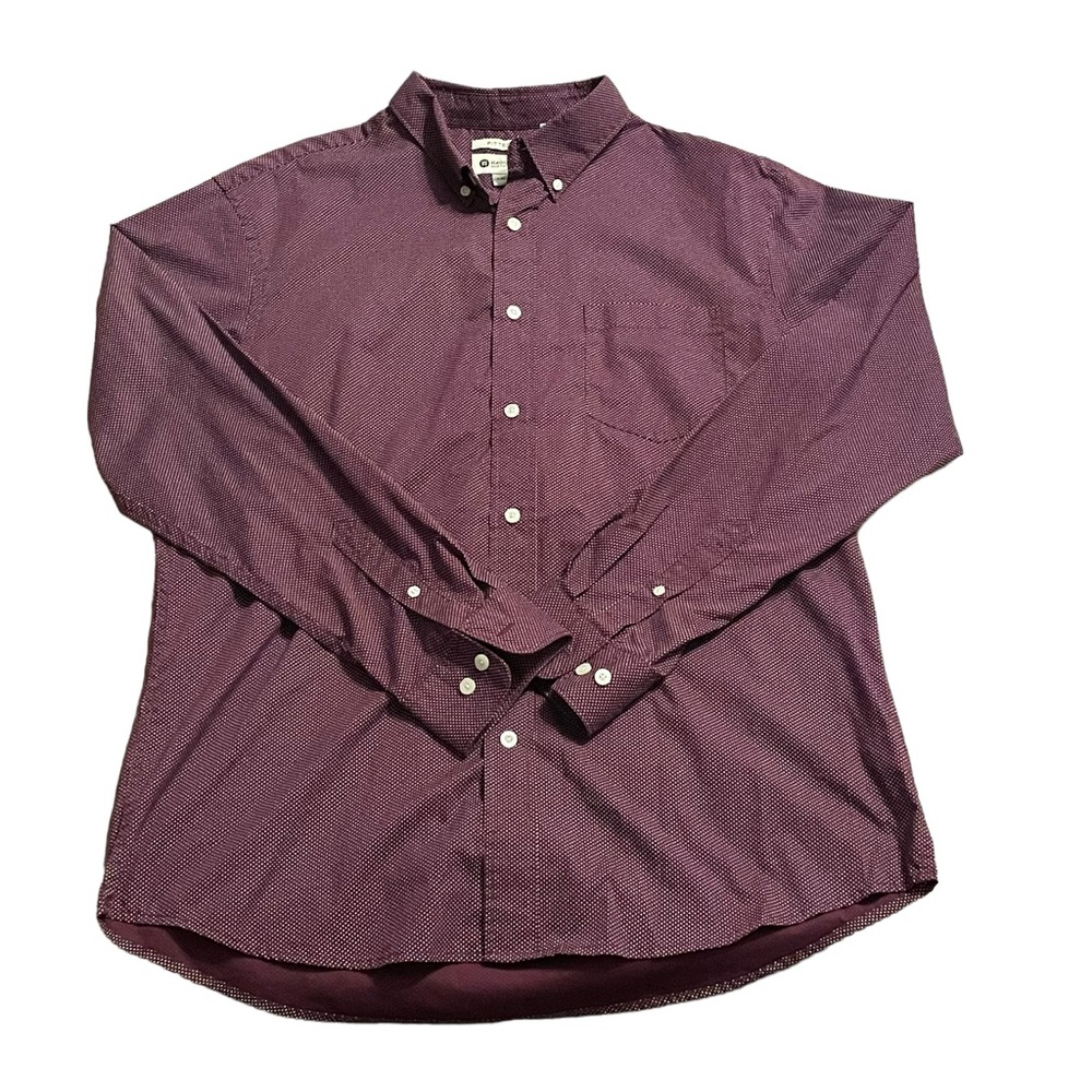 Haggar Clothing Men’s Fitted Long Sleeve Button Down Shirt | Size: Large